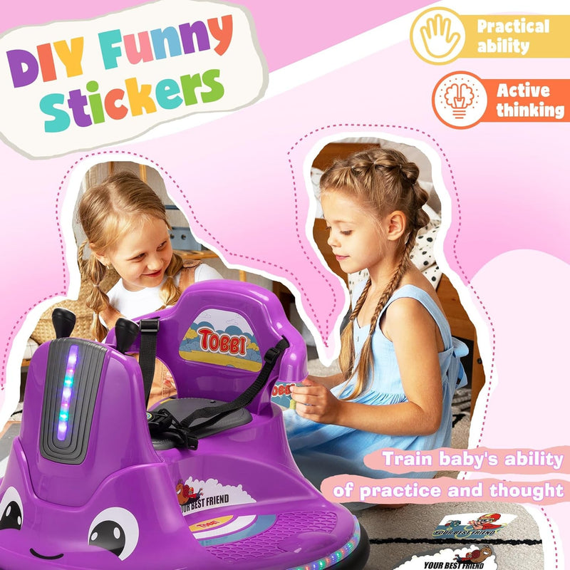 12V Electric Toddler Ride-On Snail-Shaped Car with Remote Control and Safety Bumper