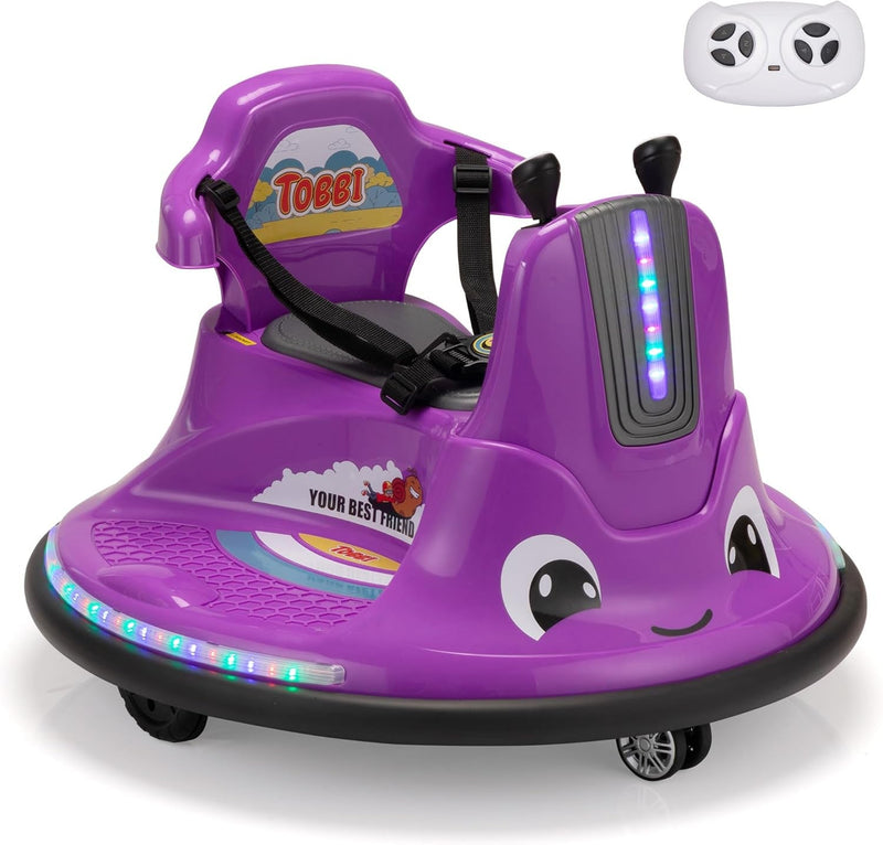 12V Electric Snail-Shaped Ride-On Bumper Car for Toddlers with Remote Control
