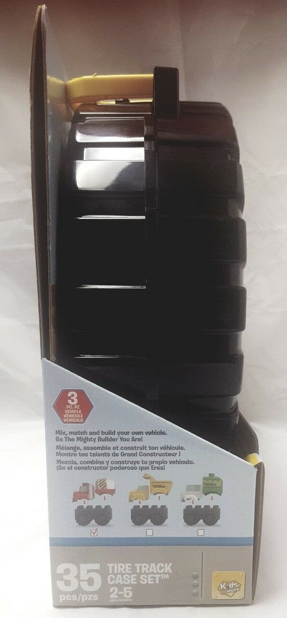 Mighty Builders Tire Track Playset with Storage Case, 35 Pieces