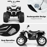 12V Electric Kids Quad ATV Ride-On Car with LED Lights
