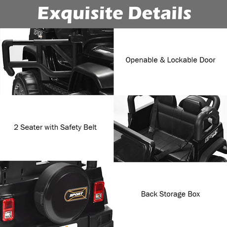 12V Electric Kids Ride-On Jeep Truck with Remote Control Toy Car