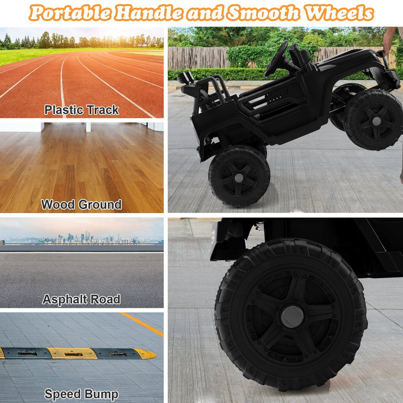 12V Kids Electric Ride-On Car with Parental Remote Control, Music, and Horn