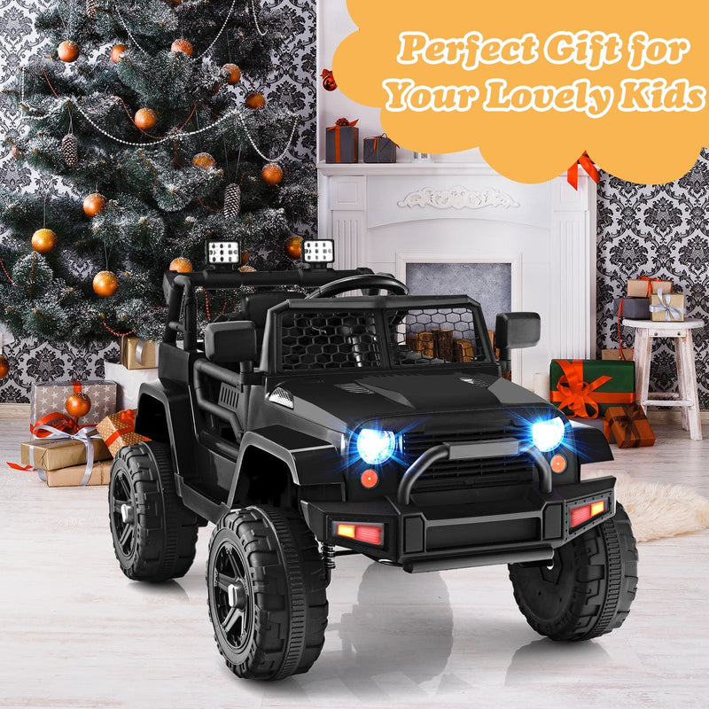 12V Kids Electric Ride-On Car with Parental Remote Control, Music, and Horn