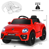 12V Electric Ride-On Volkswagen Beetle Car for Toddlers with Remote Control