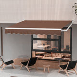 8' x 6.6' Retractable Awning with Aluminum Frame and Sun Water Protection PA Fabric