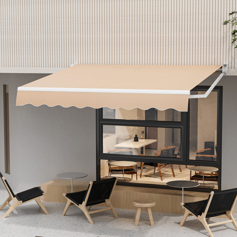 8' x 6.6' Retractable Awning with Aluminum Frame and Sun Water Protection PA Fabric