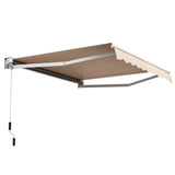 8' x 6.6' Retractable Awning with Aluminum Frame and Sun Water Protection PA Fabric