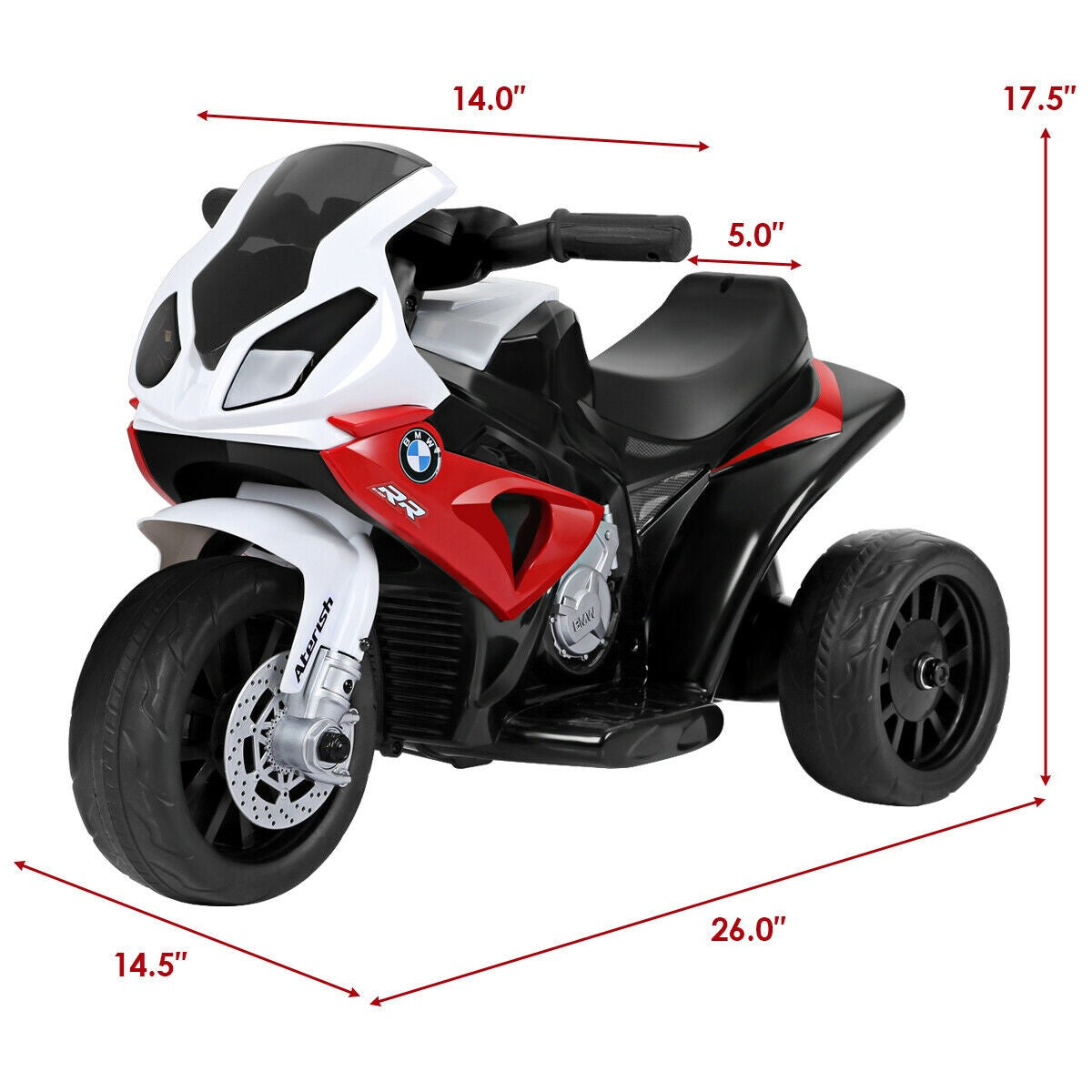 Electric 3-Wheel Kids Ride-On Motorcycle Bicycle 6V with Music and Lights Red