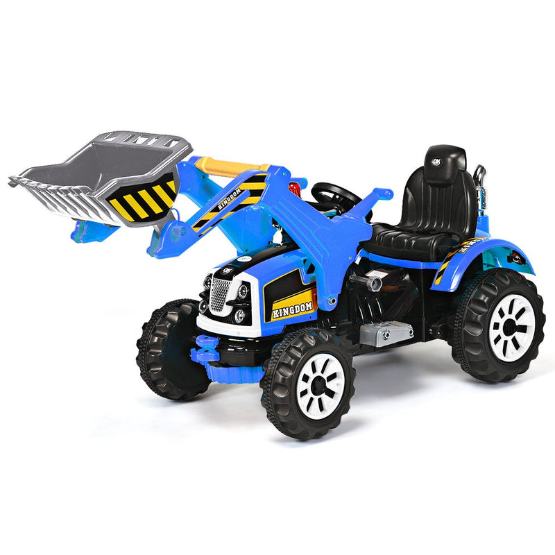 Kids Electric Ride-On Excavator Truck with Front Loader and Digger Scooter