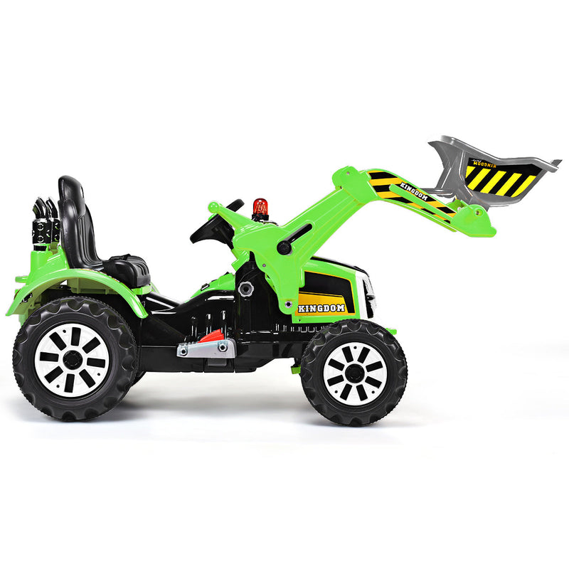 Kids Electric Ride-On Excavator Truck with Front Loader and Digger Scooter