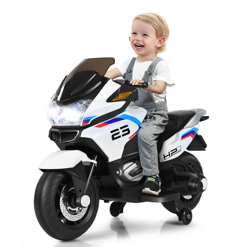 Kids Battery-Powered Ride-On Motorcycle Toy with Headlights and Music