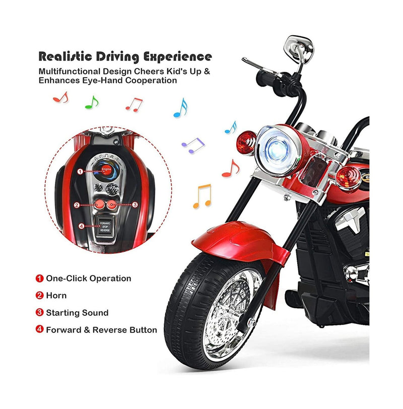 Topment Kids Electric Motorcycle, 6 V Rechargeable Battery Powered Ride on Toy