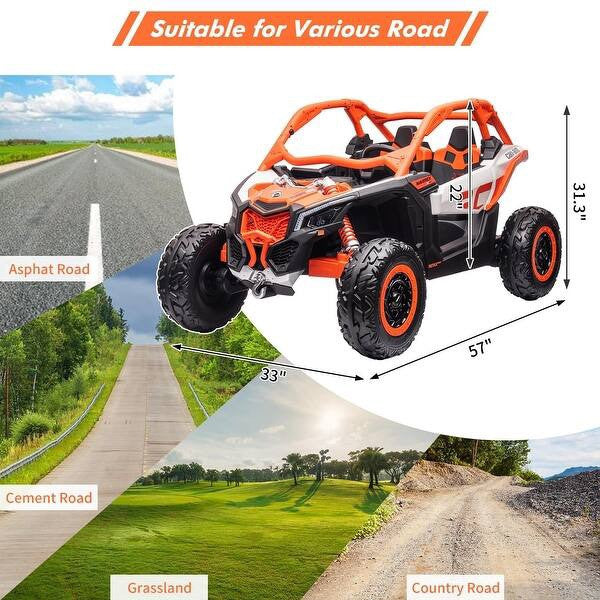 48V XL Can-Am Maverick Ride-On UTV Toy with Remote Control 4WD in Orange