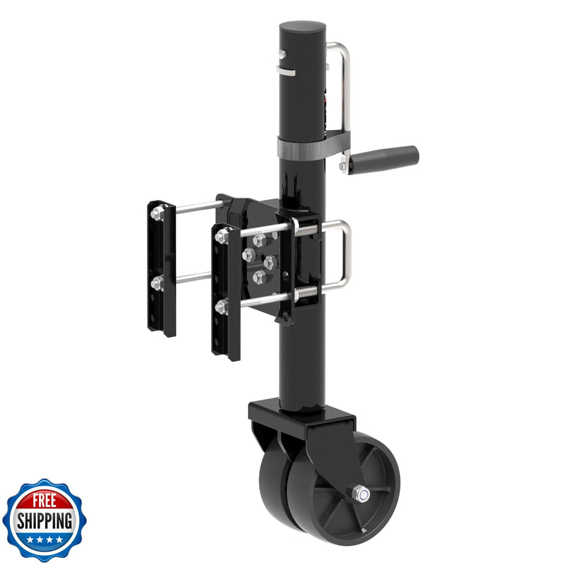 6-Inch Dual Wheel Trailer Jack with 13-Inch Vertical Lift, 1500 lbs Capacity