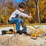 Kids 3+ Ride-On Excavator Sand Digger with 360-Degree Rotating Base, Yellow