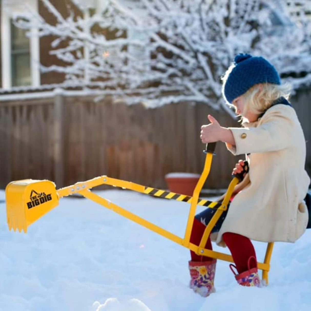Kids 3+ Ride-On Excavator Sand Digger with 360-Degree Rotating Base, Yellow