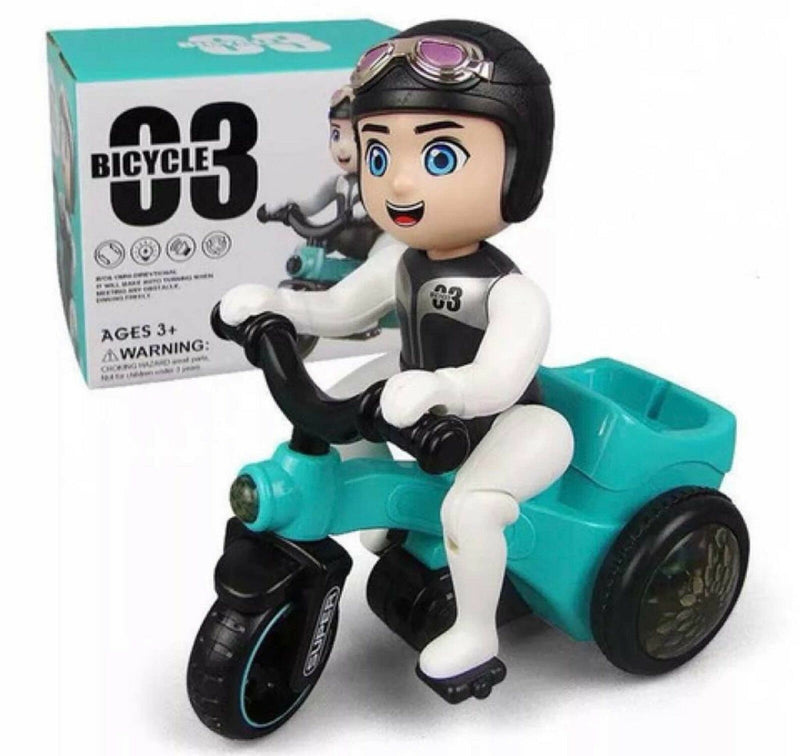 Stunt Bicycle Toy with 360-Degree Rotation, Light Effects, and Sound for Kids