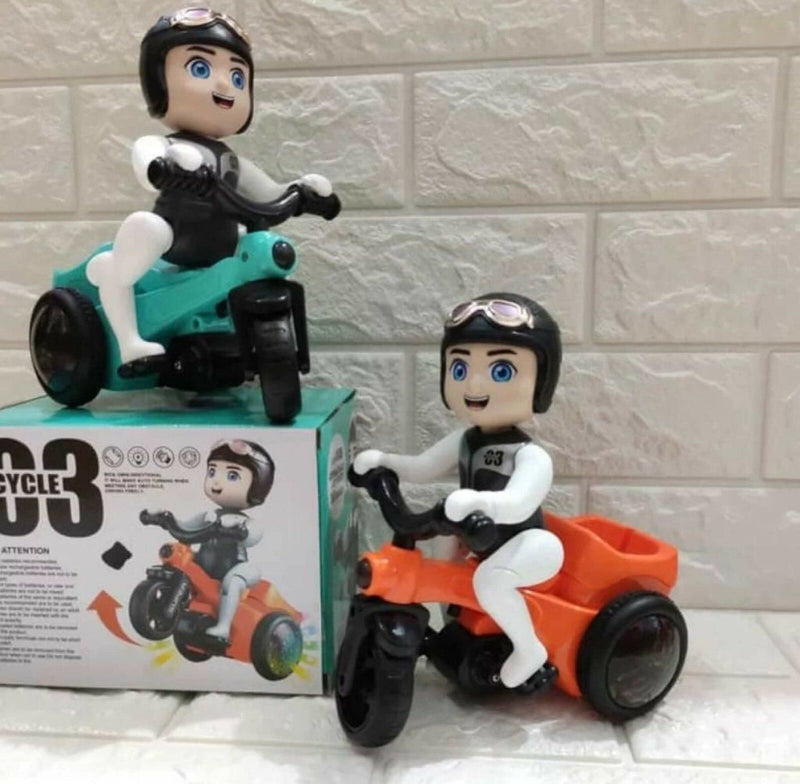 Stunt Bicycle Toy with 360-Degree Rotation, Light Effects, and Sound for Kids