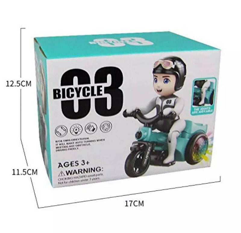 Stunt Bicycle Toy with 360-Degree Rotation, Light Effects, and Sound for Kids