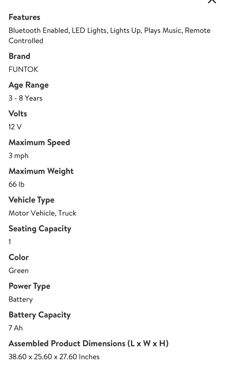 Kids Electric Ride-On FJ Cruiser Truck 12V with 7Ah Battery and Remote Control