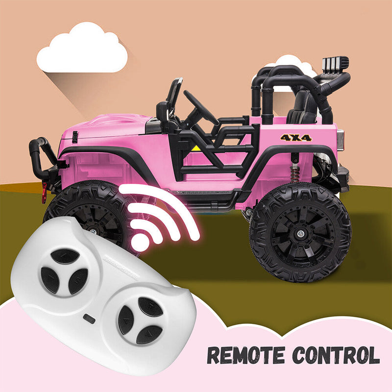 12V Electric Kids Ride-On Jeep Truck with MP3, LED Lights, Remote Control, 2-Seater