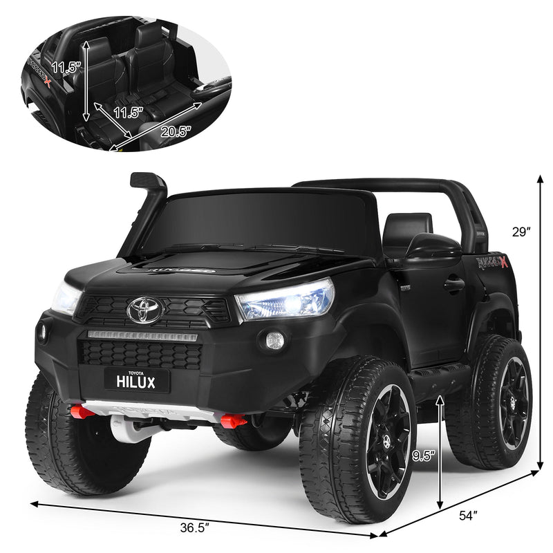 2-Seater Toyota Hilux Ride On Truck with Remote Control - 4WD, 2*12V Battery Powered