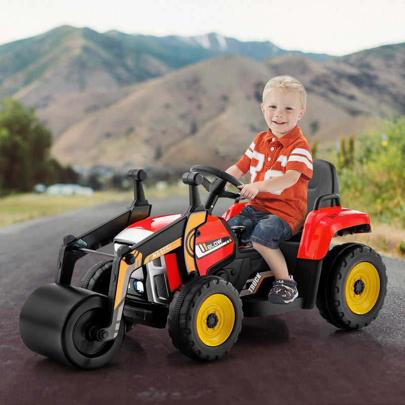 12V Electric Tractor with Remote Control, Music, and LED Lights for Kids