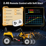 12V Electric Tractor with Remote Control, Music, and LED Lights for Kids