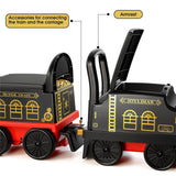 Ride-On Train Carriage with Songs, Stories, Storage, and Handle - Black/Blue