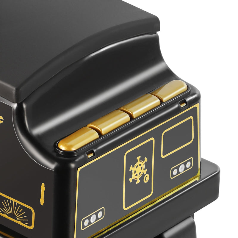 Ride-On Train Carriage with Songs, Stories, Storage, and Handle - Black/Blue