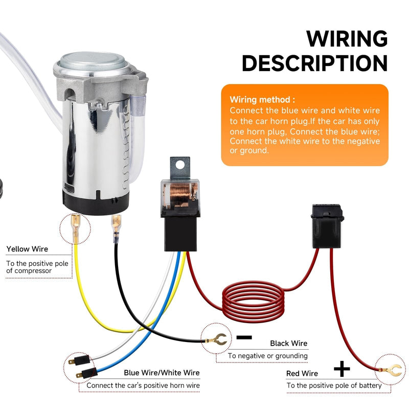 12V 150dB Loud Air Train Horn Kit for Trucks and Cars