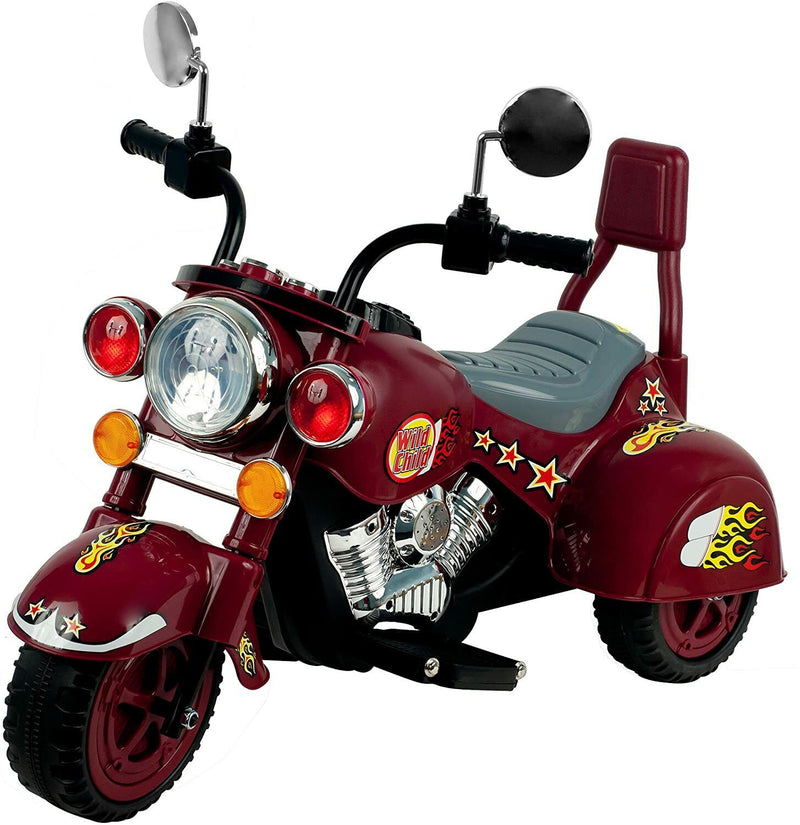 Triciclo Eléctrico Infantil con Batería Recargable de 6V y Diseño de Moto Pandillera de Alta Calidad