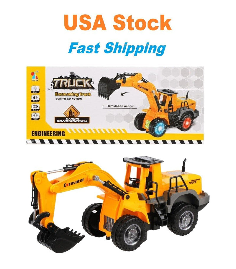 Battery Operated Excavator Truck with Light and Sound Simulation
