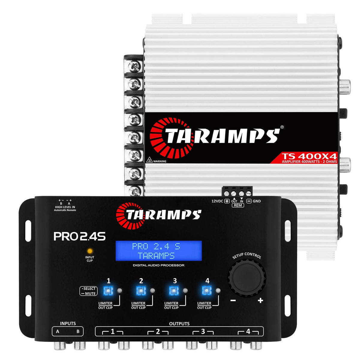 Taramps TS 400x4 2 OHM + PRO 2.4S Car Amplifier & Processor COMBO Taramps USA