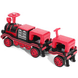 12V Two-Seater Electric Ride-On Train for Kids with Music and Lights, Red/Blue