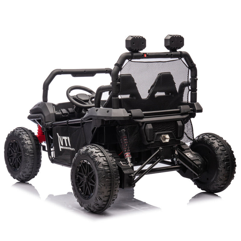 Two-Seater Kids Ride-On with Parental Remote Control, Rear Searchlight, and Bluetooth MP3 for Ages 3+