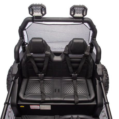 Two-Seater Kids Ride-On with Parental Remote Control, Rear Searchlight, and Bluetooth MP3 for Ages 3+