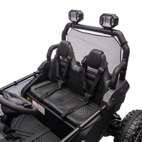 Two-Seater Kids Ride-On with Parental Remote Control, Rear Searchlight, and Bluetooth MP3 for Ages 3+