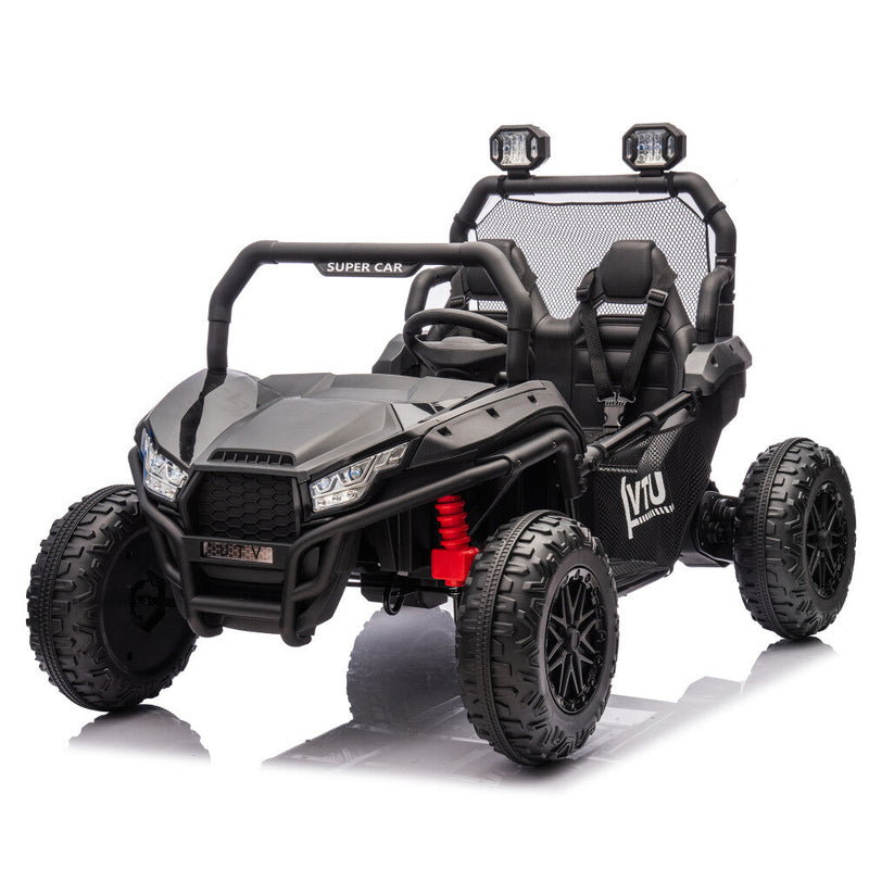 Two-Seater Kids Ride-On with Parental Remote Control, Rear Searchlight, and Bluetooth MP3 for Ages 3+