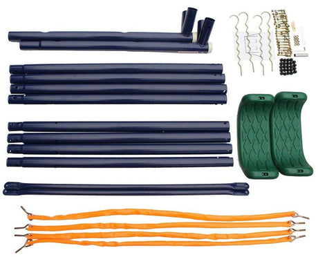 2-Station Outdoor Swing Set with Dual Swings for Children