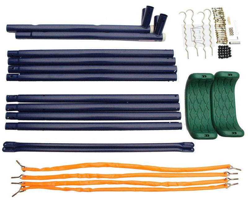 2-Station Outdoor Swing Set with Dual Swings for Children