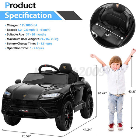 Ultimate Lamborghini Urus 12V Kids Ride on Car with Remote Control - Electric Powered