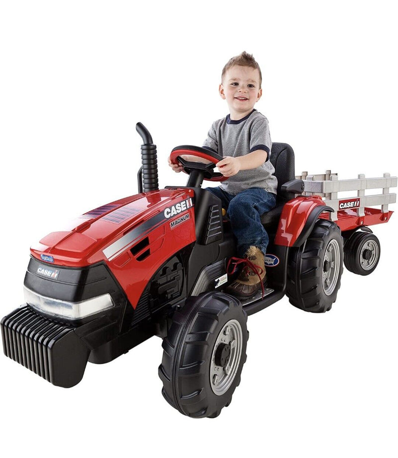 Peg Perego Ground Force Tractor Loader Ride-On Car with Front and Rear Wheels
