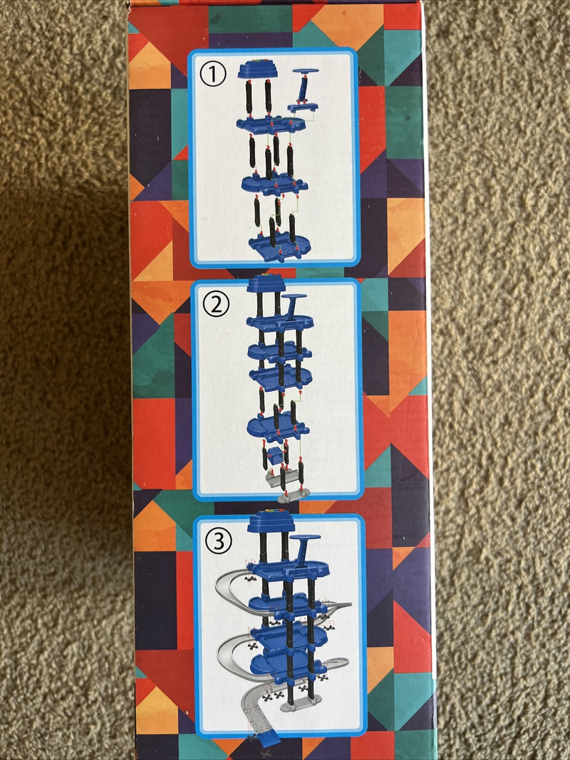 Kids Garage Toy Set with Race Car Ramp Track and Vehicle for Toddlers Age 3+