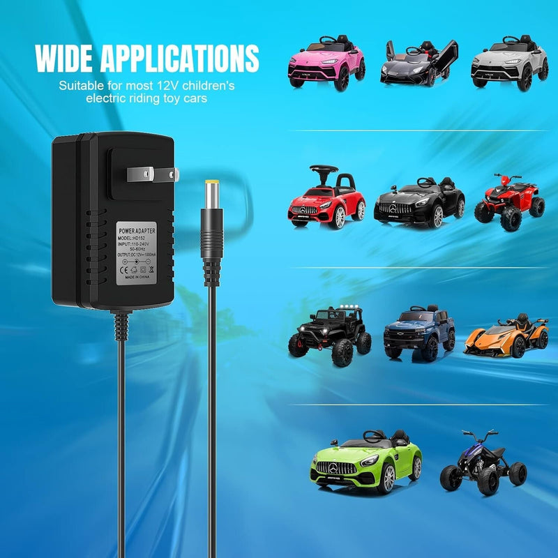 12V Universal Charger for Kids’ Electric Cars with Overcharge Protection