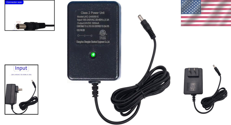 Universal 24V Charger for Electric Ride-On Cars and Strollers with LED Indicator