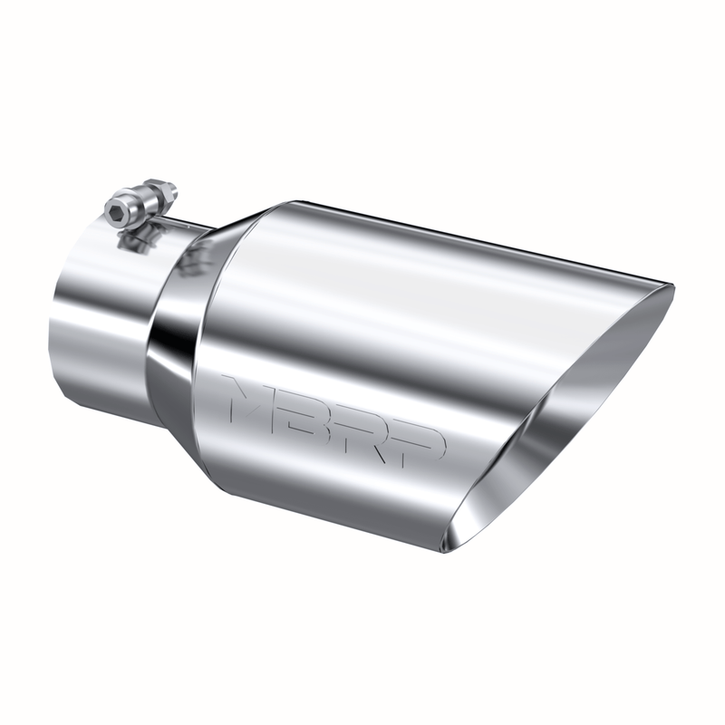 Universal Angled Dual Wall Polished Stainless Steel Exhaust Tip 4" x 6" x 12" (T5072)
