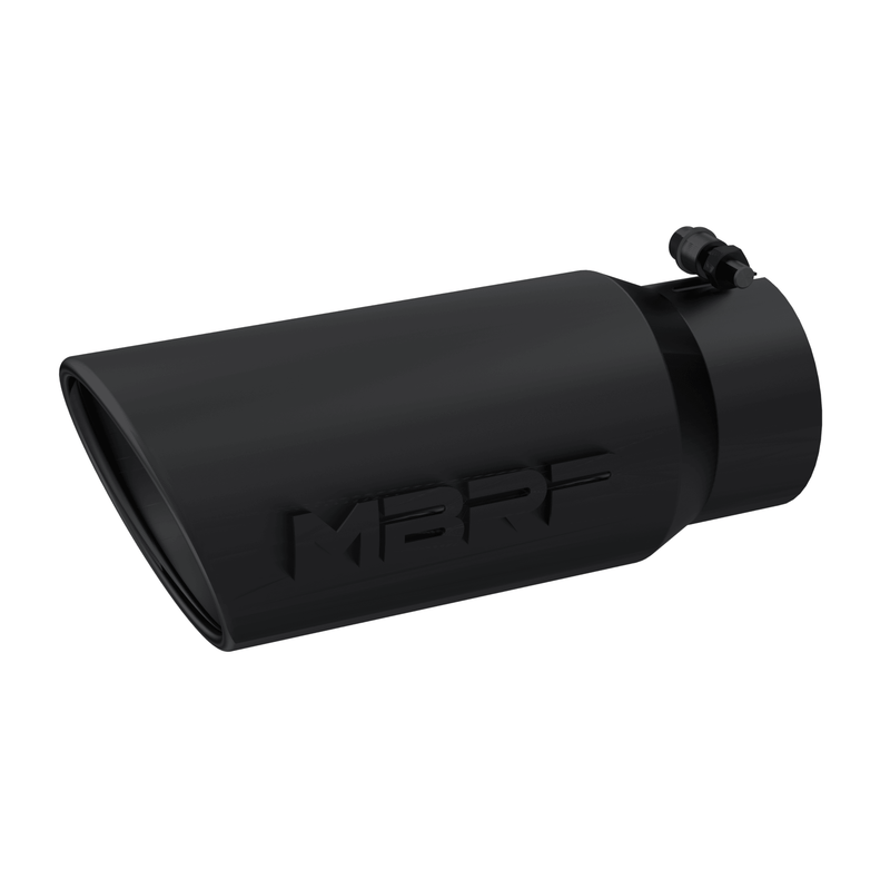 Universal Angled Rolled End Exhaust Tip Black Finish 4" - 5" x 12" (T5051BLK)