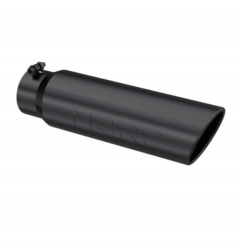 Universal Angled Rolled End Exhaust Tip Black Finish 4" - 5" x 18" (T5124BLK)