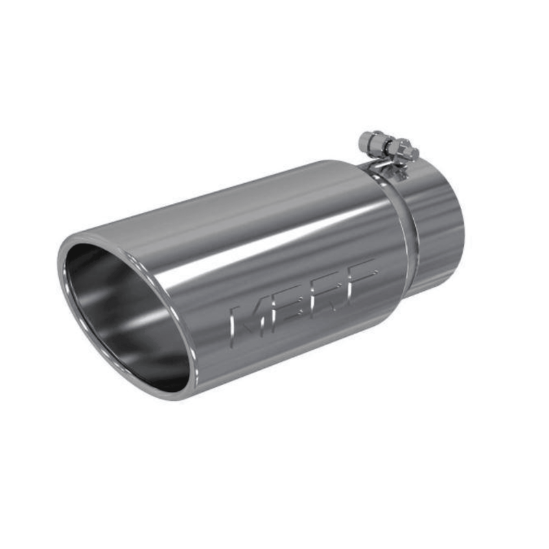 Universal Angled Rolled End Polished Stainless Steel Exhaust Tip 4" x 5" x 12" (T5051)